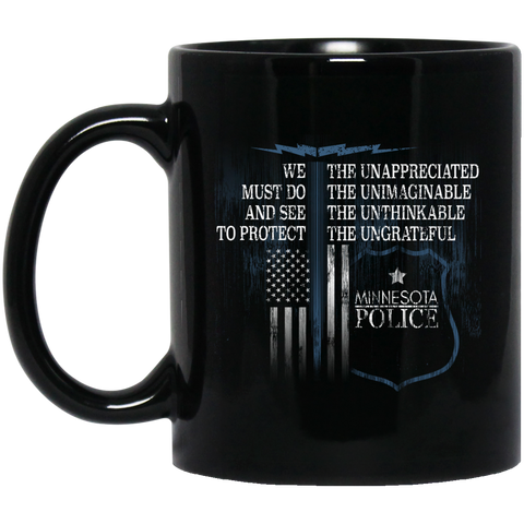 Minnesota Police Support Law Enforcement Retired Police  BM11OZ 11 oz. Black Mug