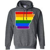 Arkansas Rainbow Flag LGBT Community Pride LGBT Shirts  G185 Gildan Pullover Hoodie 8 oz.