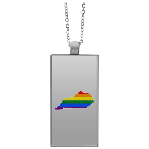 Kentucky Rainbow Flag LGBT Community Pride LGBT Shirts  UN4682 Rectangle Necklace