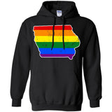 Iowa Rainbow Flag LGBT Community Pride LGBT Shirts  G185 Gildan Pullover Hoodie 8 oz.