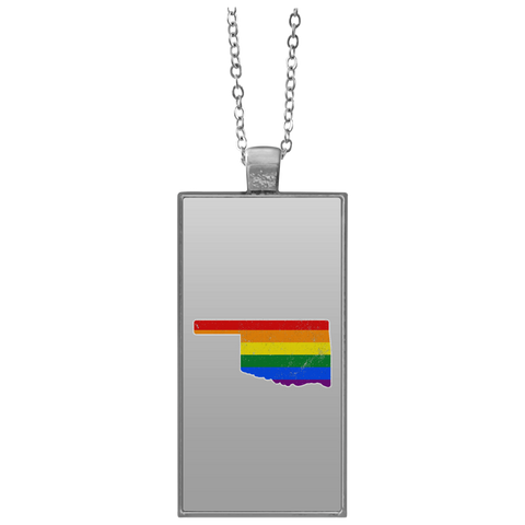 Oklahoma Rainbow Flag LGBT Community Pride LGBT Shirts  UN4682 Rectangle Necklace