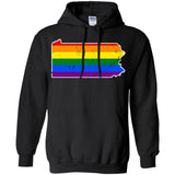 Pennsylvania Rainbow Flag LGBT Community Pride LGBT Shirts  G185 Gildan Pullover Hoodie 8 oz.