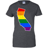 California Rainbow Flag LGBT Community Pride LGBT Shirts  G200L Gildan Ladies' 100% Cotton T-Shirt