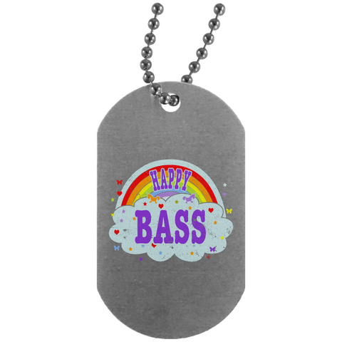 Happy-Playing-Bass-Funny-Bass-Player-Gift Bassist Gift  UN4004 Silver Dog Tag