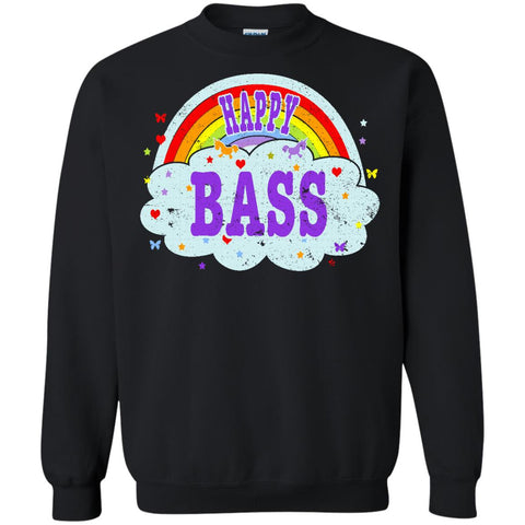 Happy-Playing-Bass-Funny-Bass-Player-Gift Bassist Gift  G180 Gildan Crewneck Pullover Sweatshirt  8 oz.