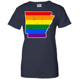 Arkansas Rainbow Flag LGBT Community Pride LGBT Shirts  G200L Gildan Ladies' 100% Cotton T-Shirt