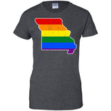 Missouri Rainbow Flag LGBT Community Pride LGBT Shirts  G200L Gildan Ladies' 100% Cotton T-Shirt