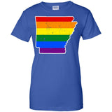 Arkansas Rainbow Flag LGBT Community Pride LGBT Shirts  G200L Gildan Ladies' 100% Cotton T-Shirt